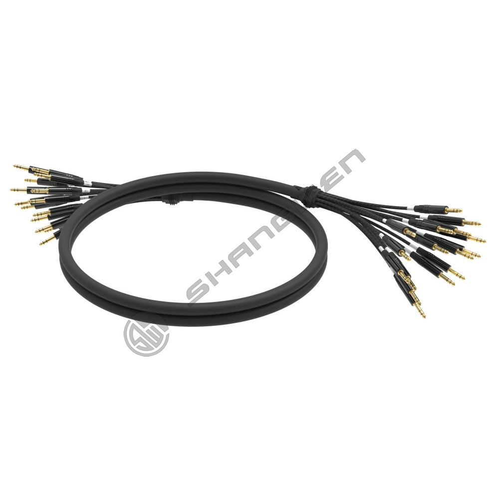 Multi channel audio cable with 4, 6, 8, 12, and 16 channels